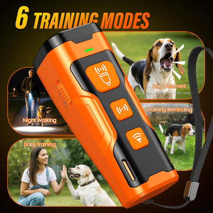 Dog Bark Deterrent Device Ultrasonic 3X 6 Modes 23 ft Range Rechargeable
