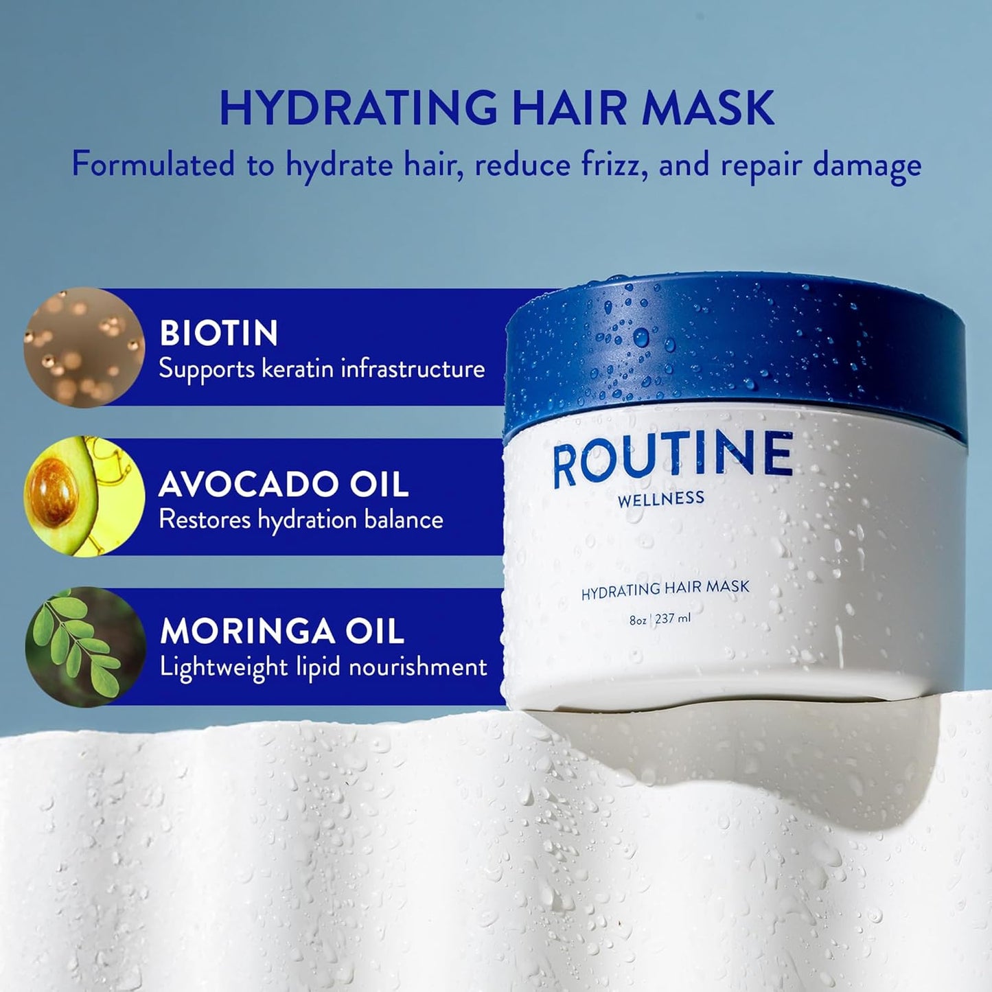 Routine Wellness Hydrating & Conditioning Hair Mask Rose Hips 8 oz