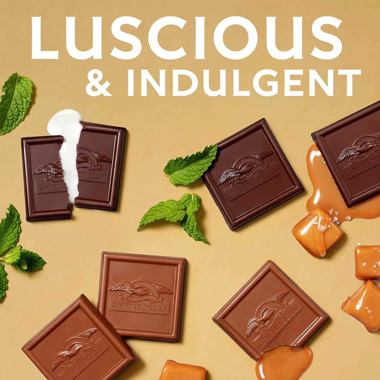 Ghirardelli Chocolate Squares Assortment Milk Dark Mint Caramel 12.5 oz Pack of 3