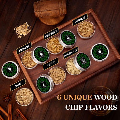 Whiskey Smoker Kit Cocktail Smoker Infuser with Wood Chips Bar Accessories Set