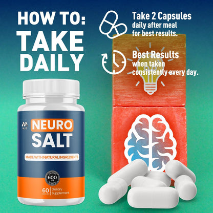 Neuro Salt Supplement Capsules with Natural Ingredients & Multivitamins 180 Capsules (3 Pack)