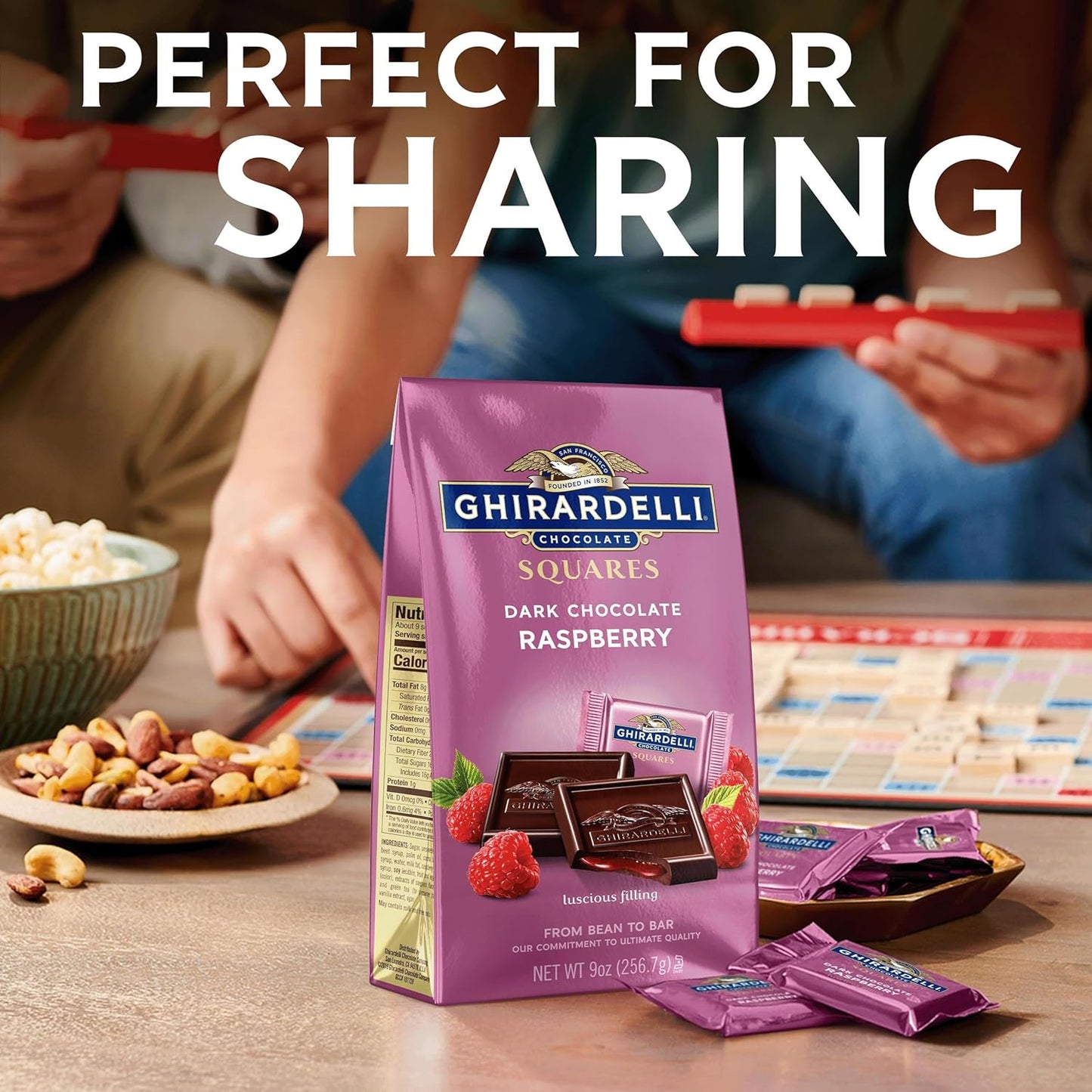 Ghirardelli Dark Chocolate Raspberry Squares Individually Wrapped 5.32 oz