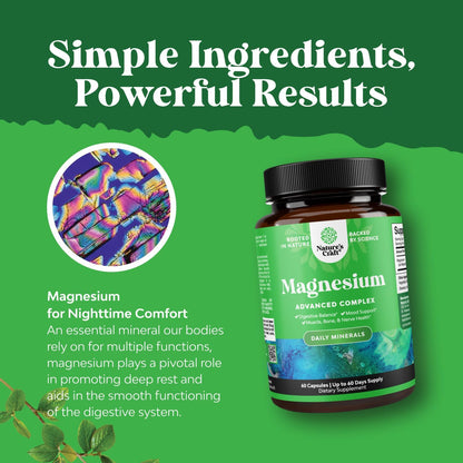 Magnesium Complex Capsules Oxide Citrate 500 mg Sleep Mood Support 60 Count