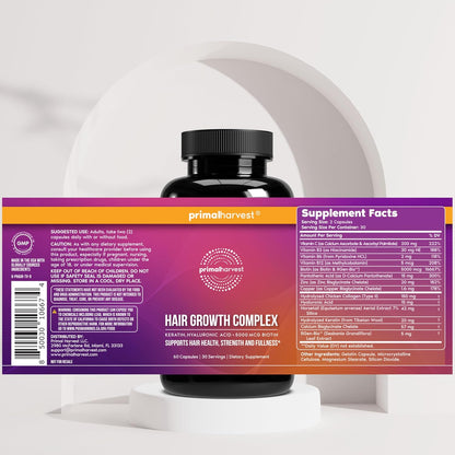 Hair Supplement Capsules with Biotin and Zinc 60 Count