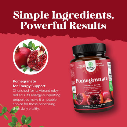 Pomegranate Extract Capsules Antioxidant Supplement Nitric Oxide Support