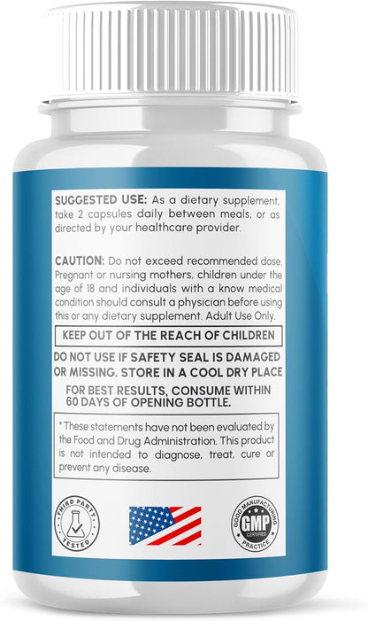 Nerve Ease Supplement Capsules with Natural Ingredients 120 Capsules (2 Pack)