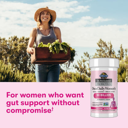 Garden of Life Dr. Formulated Probiotics for Women Once Daily 50 Billion CFU 16 Strains + Organic Prebiotics 30 Capsules