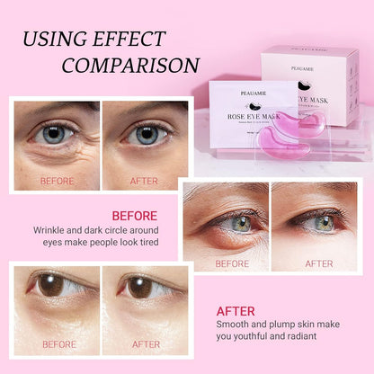PEAUAMIE Rose Under Eye Patches 30 Pairs