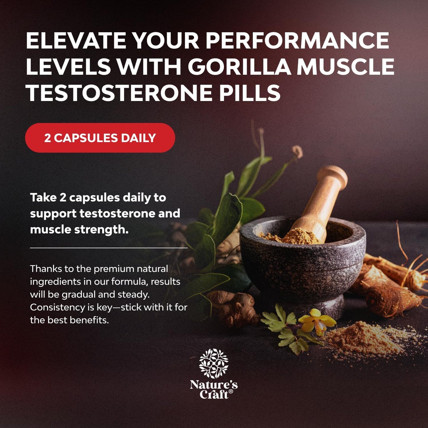 Extra Strength Testosterone Booster Capsules Horny Goat Weed Tongkat Ali 60 Count