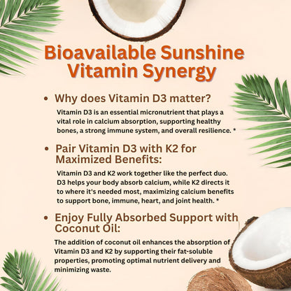 Micro Ingredients Vitamin D3 10,000 IU + K2 MK-7 200 mcg Softgels – 2-in-1 Vitamin D & K Complex with Coconut Oil, 300 Count