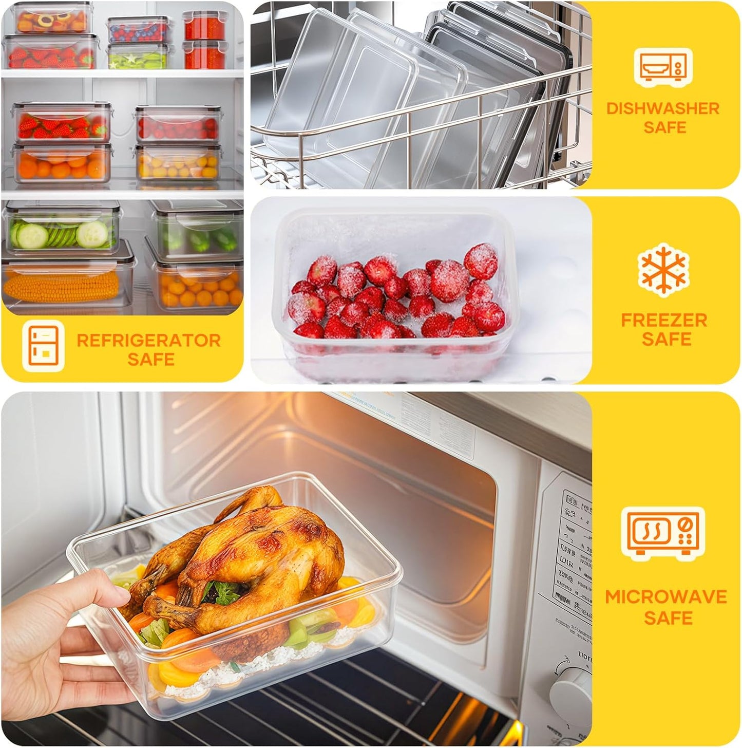 Food Storage Containers Airtight Plastic Meal Prep Set with Lids 52 Piece