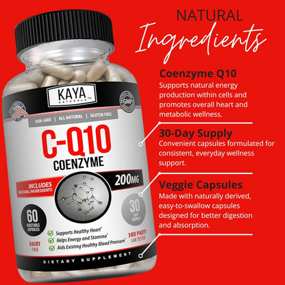 Kaya Naturals CoQ10 Power Antioxidant Heart & Vascular Support 60 Veggie Capsules