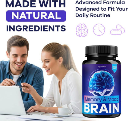 Memory Mood and Brain Supplement Capsules 120 Capsules (2 Pack)