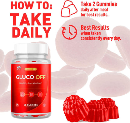 Gluco Off Health and Wellness Supplement Gummies 60 Count