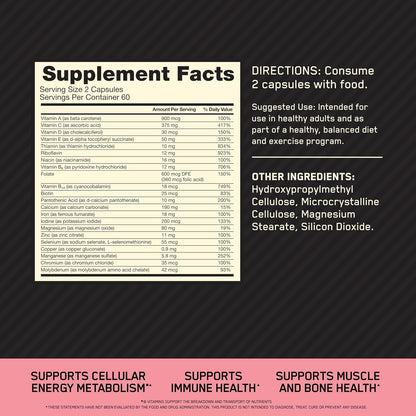 Optimum Nutrition Opti-Women Multivitamin Capsules with Vitamin C, Vitamin D and Zinc 120 Count