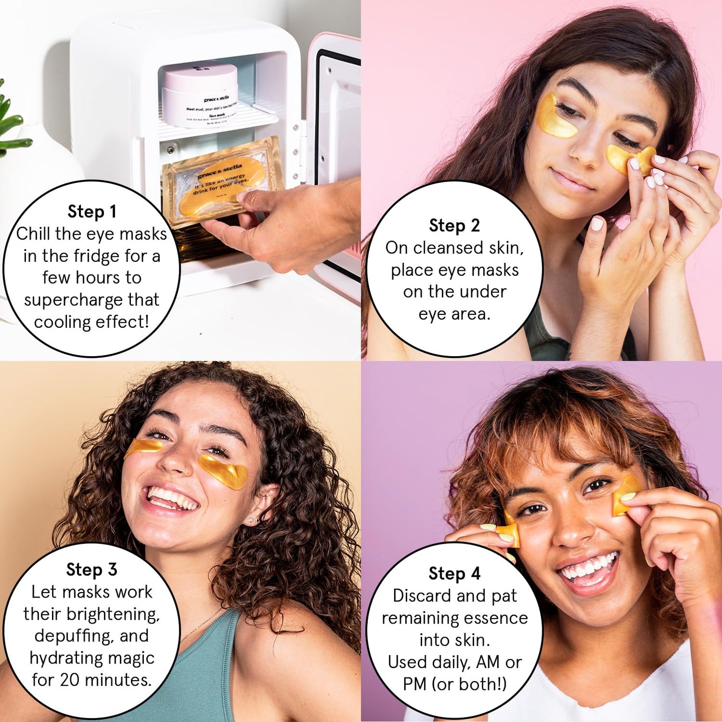grace & stella Vegan Under Eye Patches for Dark Circles & Puffy Eyes 12 Pairs