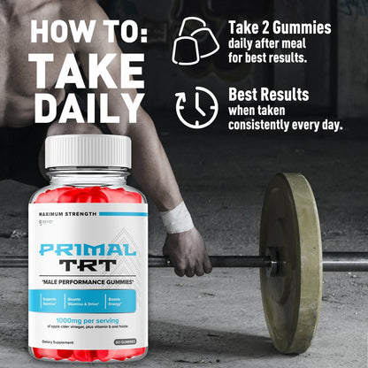 Primal TRT XL Gummies Health and Wellness Supplement 2 Pack 120 Gummies