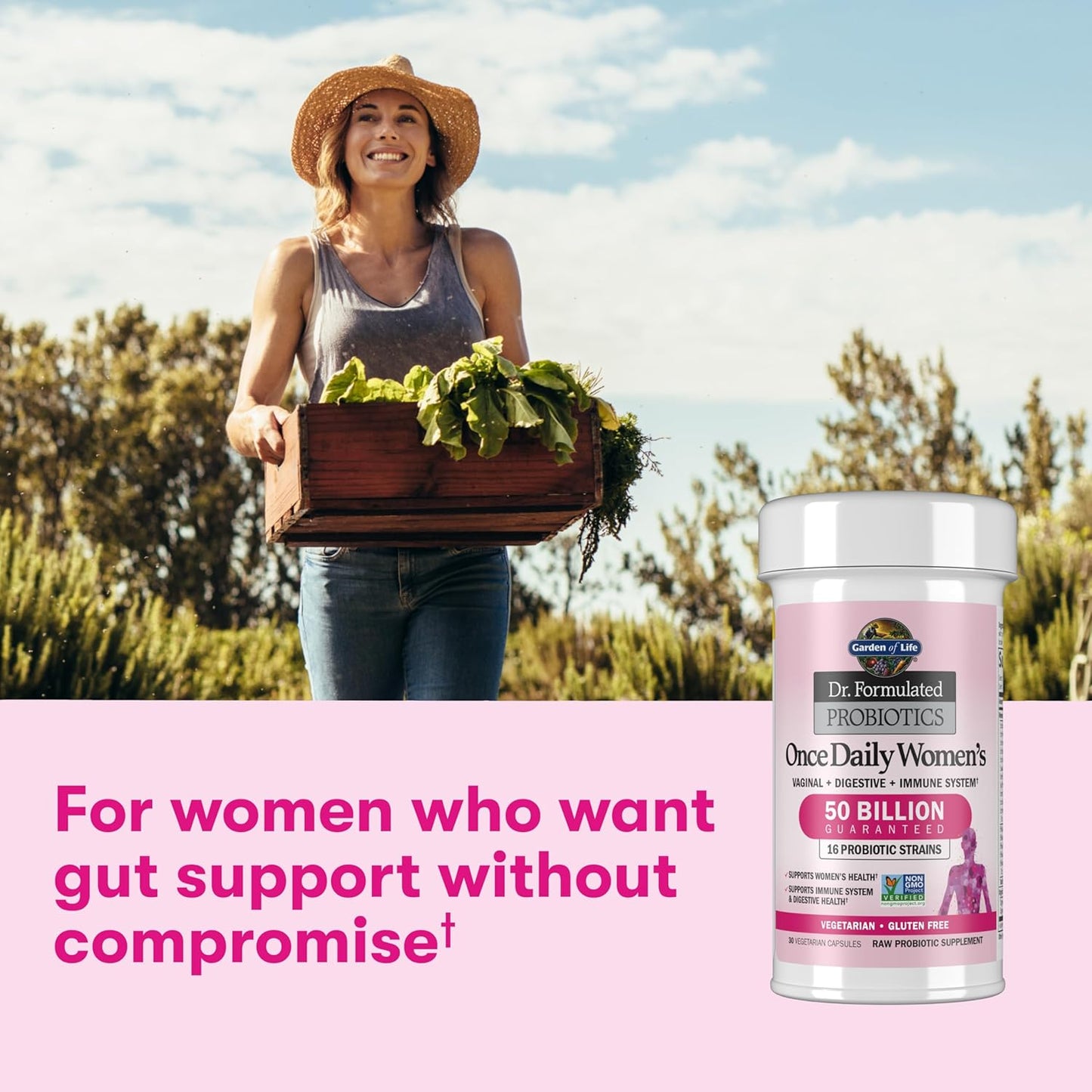 Garden of Life Dr. Formulated Probiotics for Women 50 Billion CFU 16 Strains Capsules 30 Count