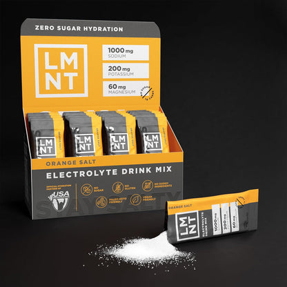 LMNT Zero Sugar Electrolytes Orange Salt Drink Mix 30 Count
