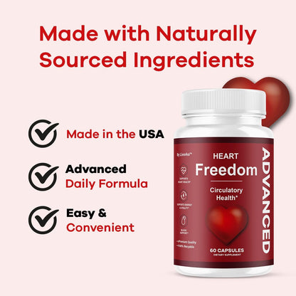 Heart Freedom Supplement Capsules with Natural Ingredients 180 Capsules (3 Pack)