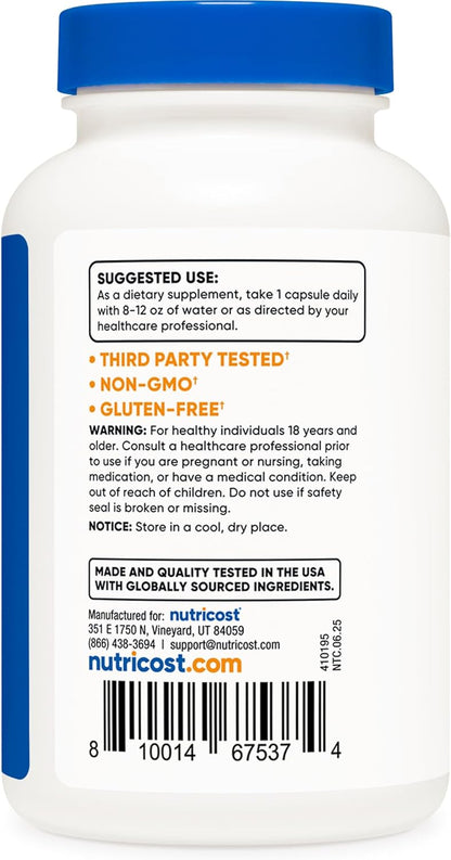 Nutricost Milk Thistle 1,000mg Equivalent from 250mg of 4:1 Extract Per Serving, 240 Capsules for 240 Servings Per Bottle - Vegan, GMO Free and Gluten Free
