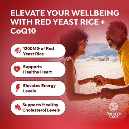 Natures Craft Red Yeast Rice with CoQ10 Capsules 1200 mg 120 Count