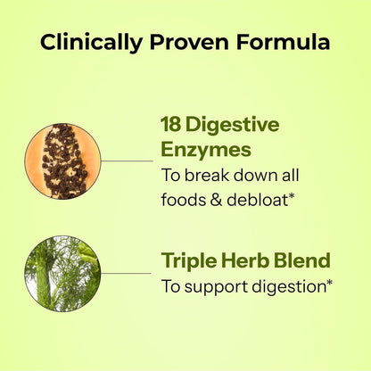 HUM Flatter Me Digestive Enzymes Ginger Peppermint Vegan Capsules 60 Count