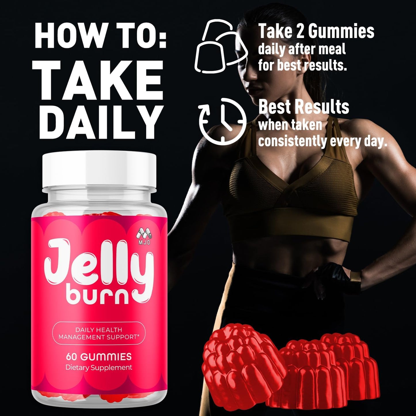 Jelly Burn Multivitamin Gummies Natural Ingredients 60 Count