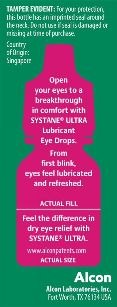 Systane Ultra Lubricant Eye Drops 0.14 fl oz Bottle
