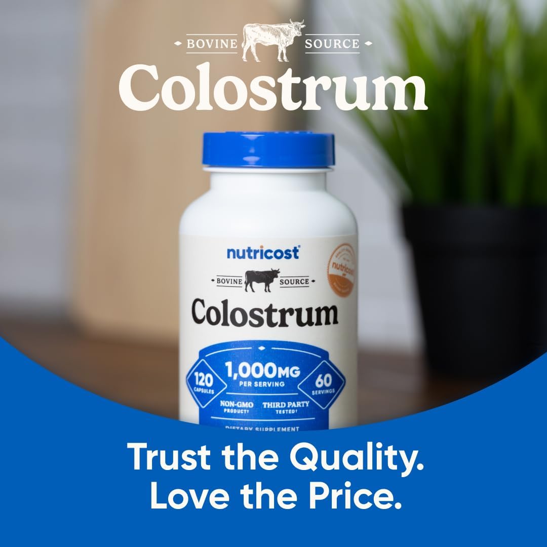 Nutricost Colostrum 1000 mg Capsules 120 Count 60 Servings