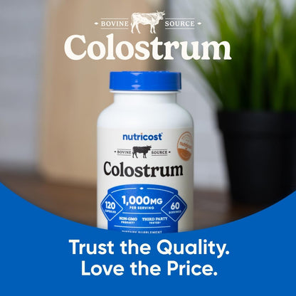 Nutricost Colostrum 1000 mg Capsules 120 Count 60 Servings