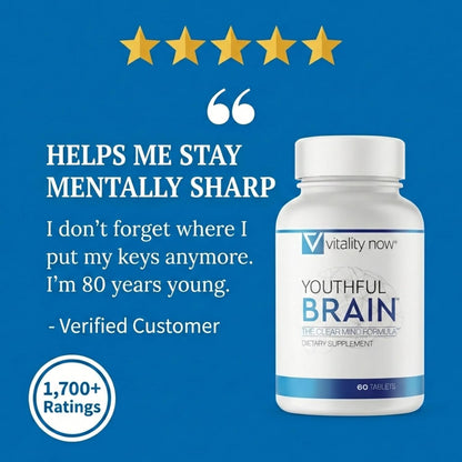 Youthful Brain Memory and Brain Health Support Tablets 60 Count