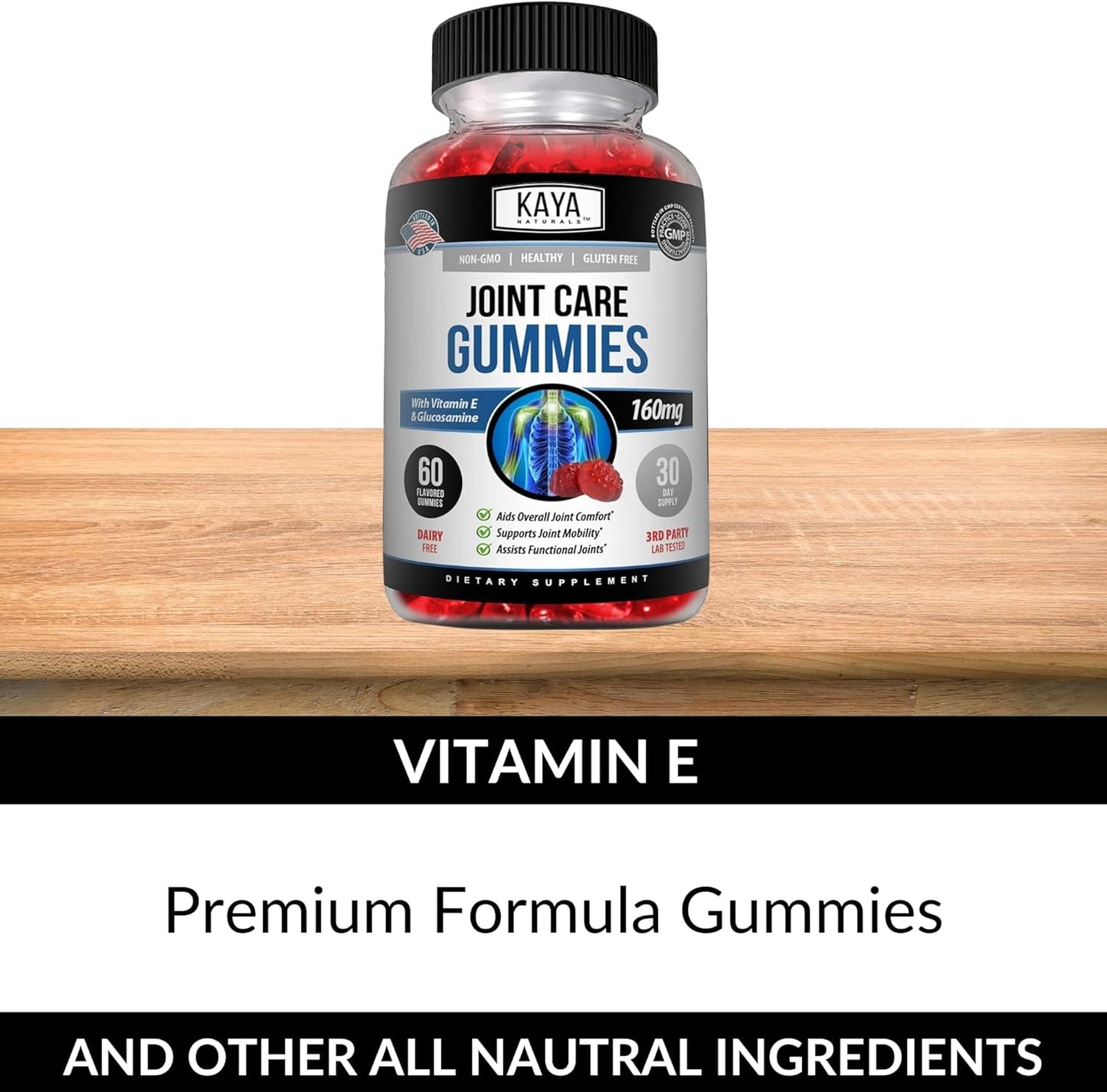 Kaya Naturals Mobility Care Gummies Glucosamine Flexibility Support 60 Count