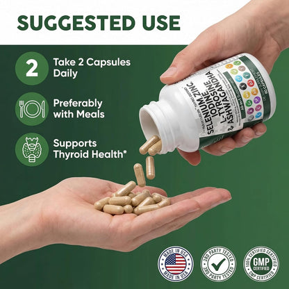 Clean Nutra Selenium 300 mcg Iodine 500 mcg Thyroid Support Capsules