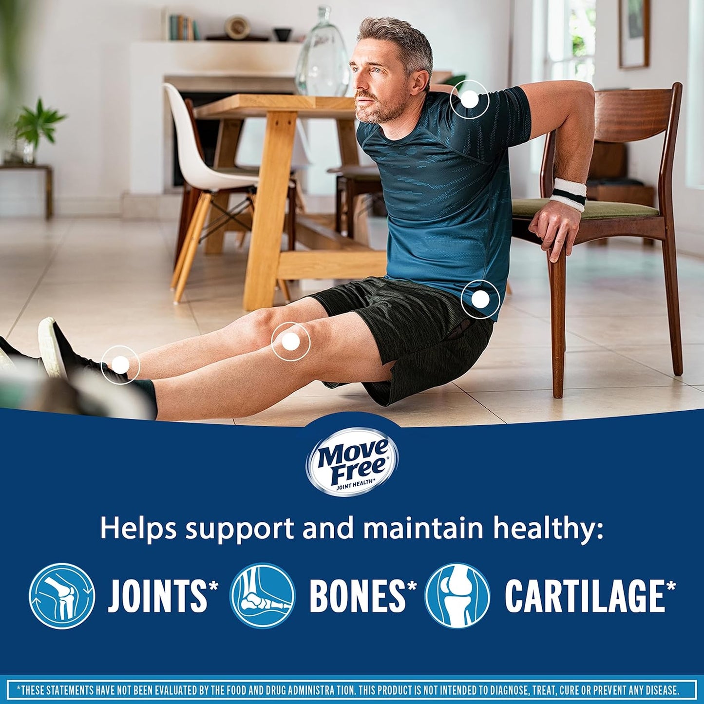 Move Free Advanced Glucosamine Chondroitin MSM + Vitamin D3 – Joint Support Supplement, 120 Tablets