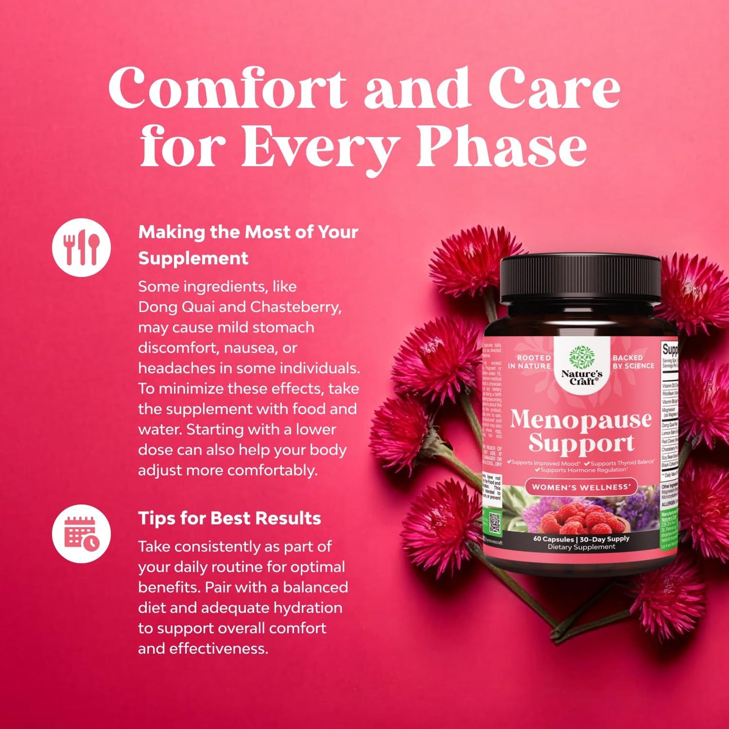 Natures Craft Herbal Supplement for Women – Dong Quai, Chaste Berry & Black Cohosh, 60 Capsules