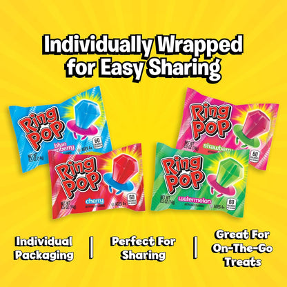 Ring Pop Assorted Fruit Flavored Hard Candy Lollipops 20 Count Variety Pack