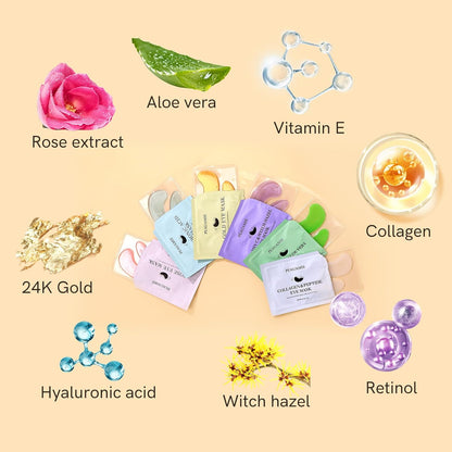 PEAUAMIE Under Eye Patches with Collagen & Hyaluronic Acid 24 Pairs
