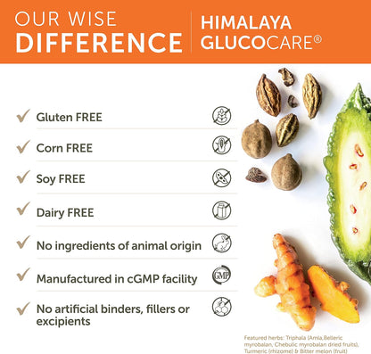 Himalaya GlucoCare Herbal Glucose Support Supplement 90 Vegan Capsules