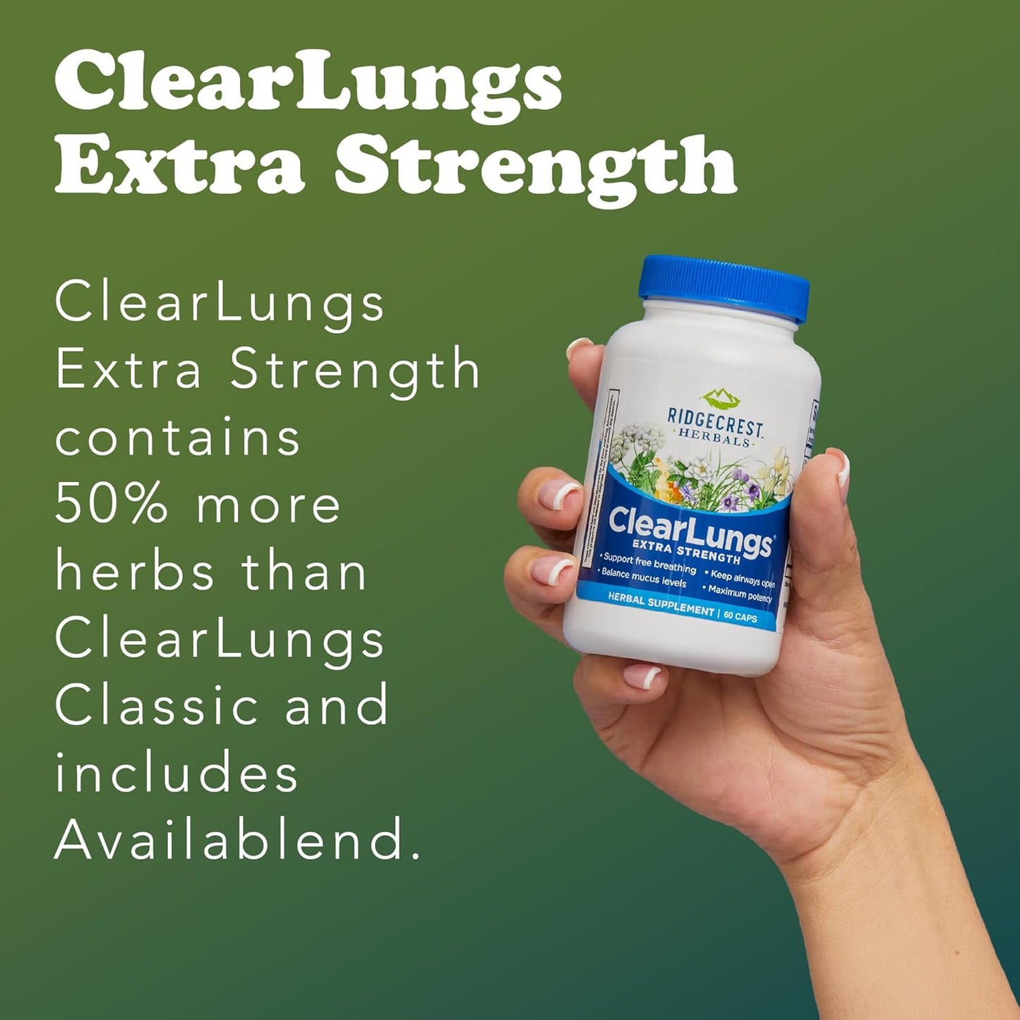 RidgeCrest Herbals ClearLungs Extra Strength Vegan Capsules 60 Count
