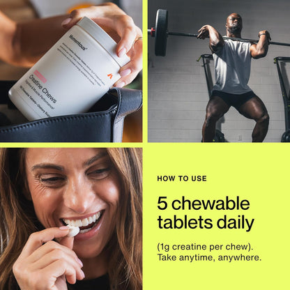 Momentous Creatine Monohydrate Chews Strawberry 150 Servings