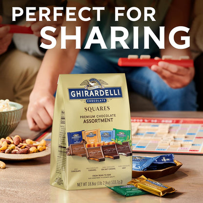 Ghirardelli Chocolate Squares Assortment Milk Dark Mint Caramel 12.5 oz Pack of 3