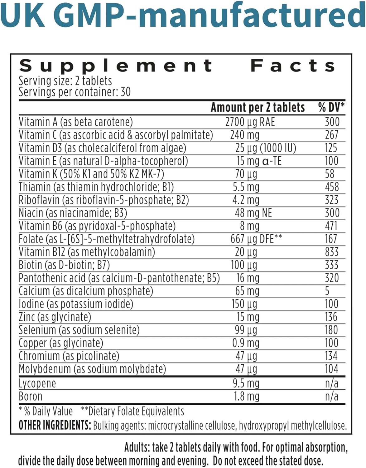 Igennus Men’s Multivitamin Tablets with Methylated Vitamins, Lycopene and B12 60 Count