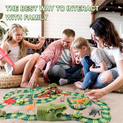 GIAT Dinosaur Track Toy Set with Race Cars Light Sound 1 Set