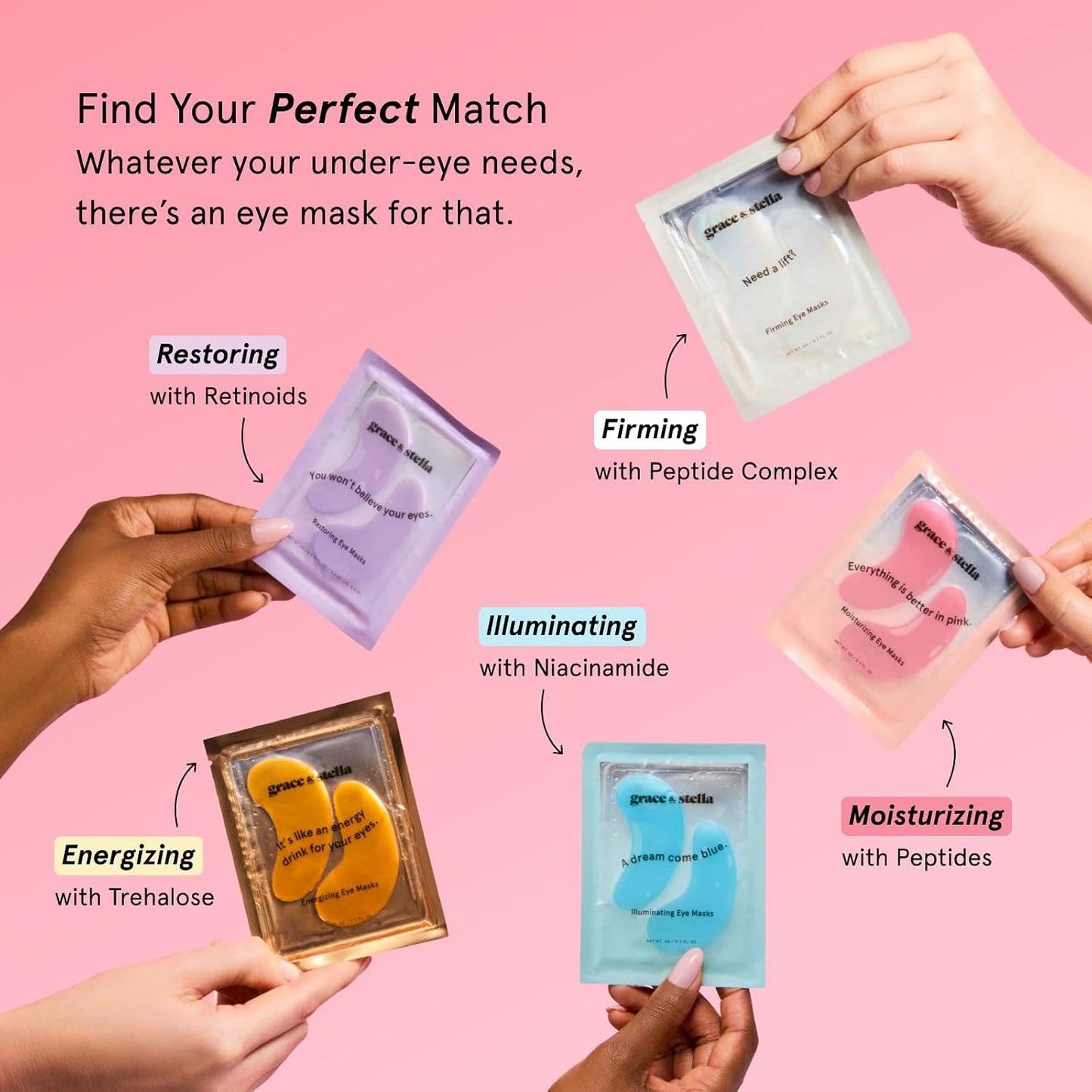 grace & stella Blue Gel Under Eye Masks for Dark Circles & Puffy Eyes 24 Pairs