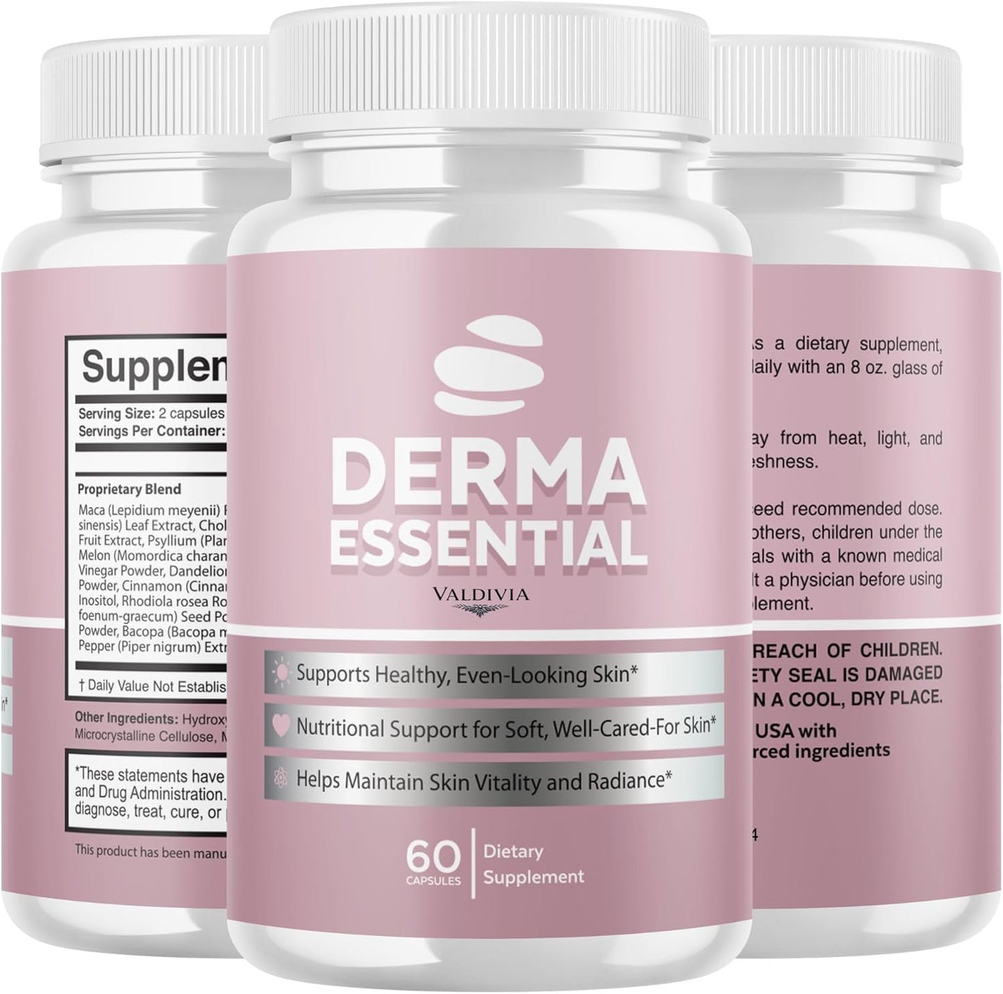 Derma Essentials Health & Wellness Supplement Capsules 2 Pack 120 Count