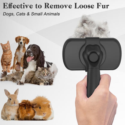 Swihauk Self-Cleaning Slicker Brush for Dogs & Cats Black