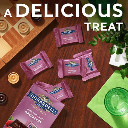 Ghirardelli Dark Chocolate Raspberry Squares Individually Wrapped 5.32 oz