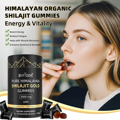 Shilajit Gummies with Ashwagandha Gokshura Fulvic Acid No Added Sugar