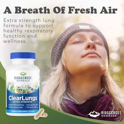 RidgeCrest Herbals ClearLungs Extra Strength Vegan Capsules 60 Count